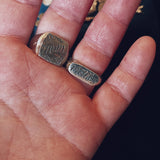 Hand carved mum signet ring