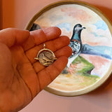 Silver Pigeon fancier coin necklace