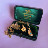 Solid gold lucky bean charm
