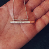 Sterling silver matchstick necklace