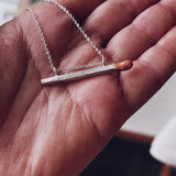 Sterling silver matchstick necklace