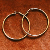 Solid 9ct gold large hoop earrings