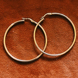 Solid 9ct gold large hoop earrings