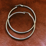 Solid 9ct gold large hoop earrings
