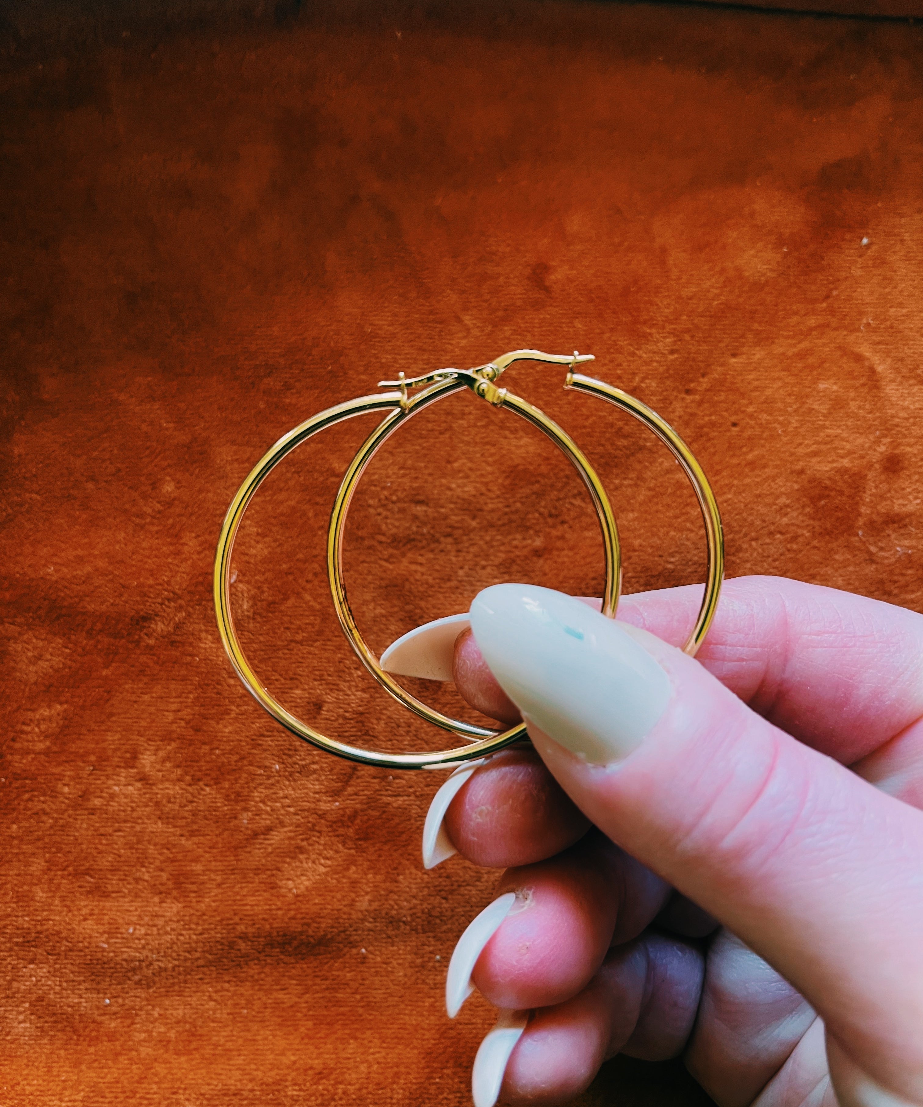 Solid 9ct gold large hoop earrings