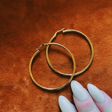 Solid 9ct gold large hoop earrings
