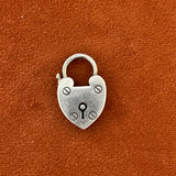 Antique solid silver lock pendant
