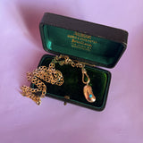 Solid gold lucky bean charm