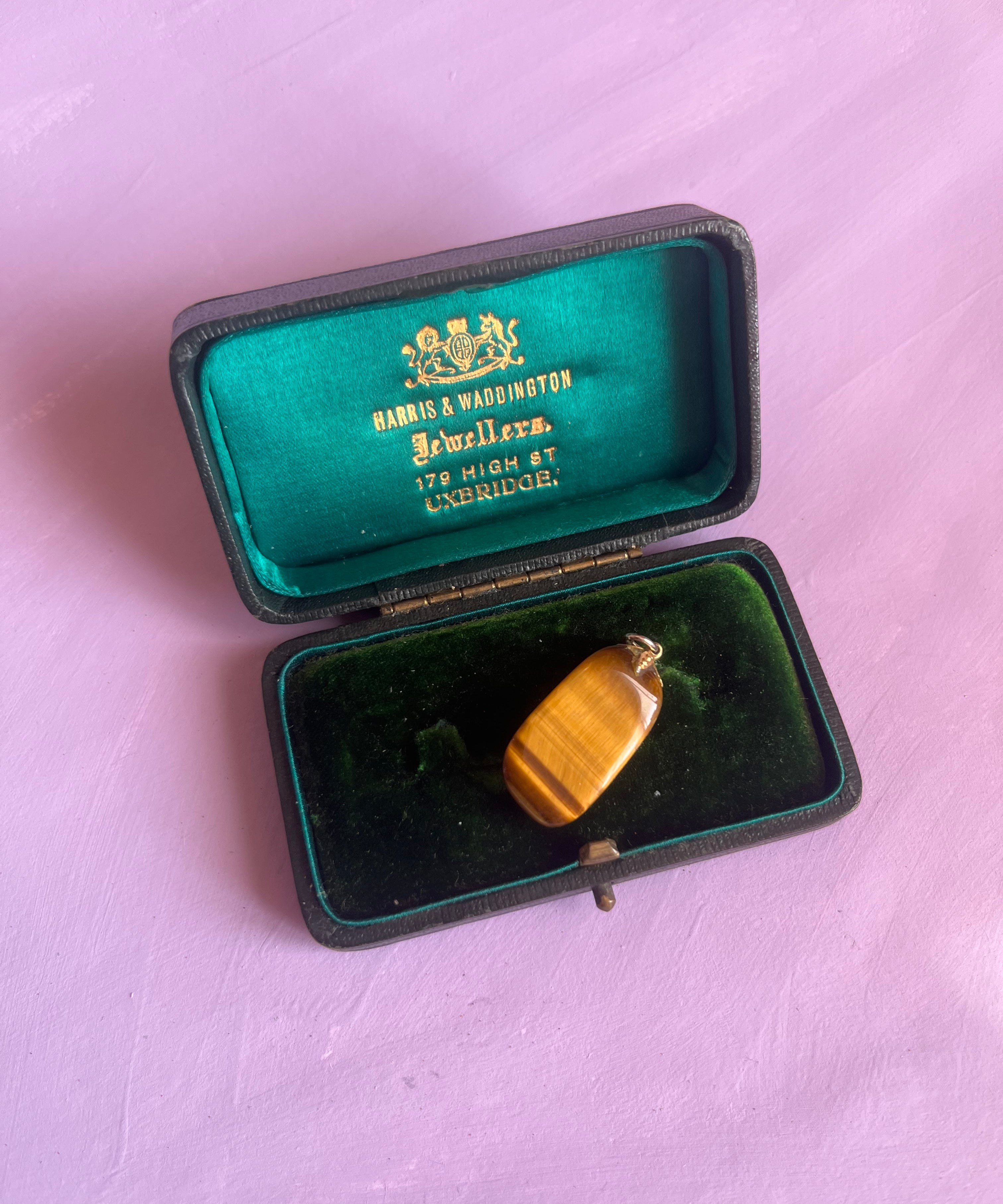 Large antique tigers eye pendant